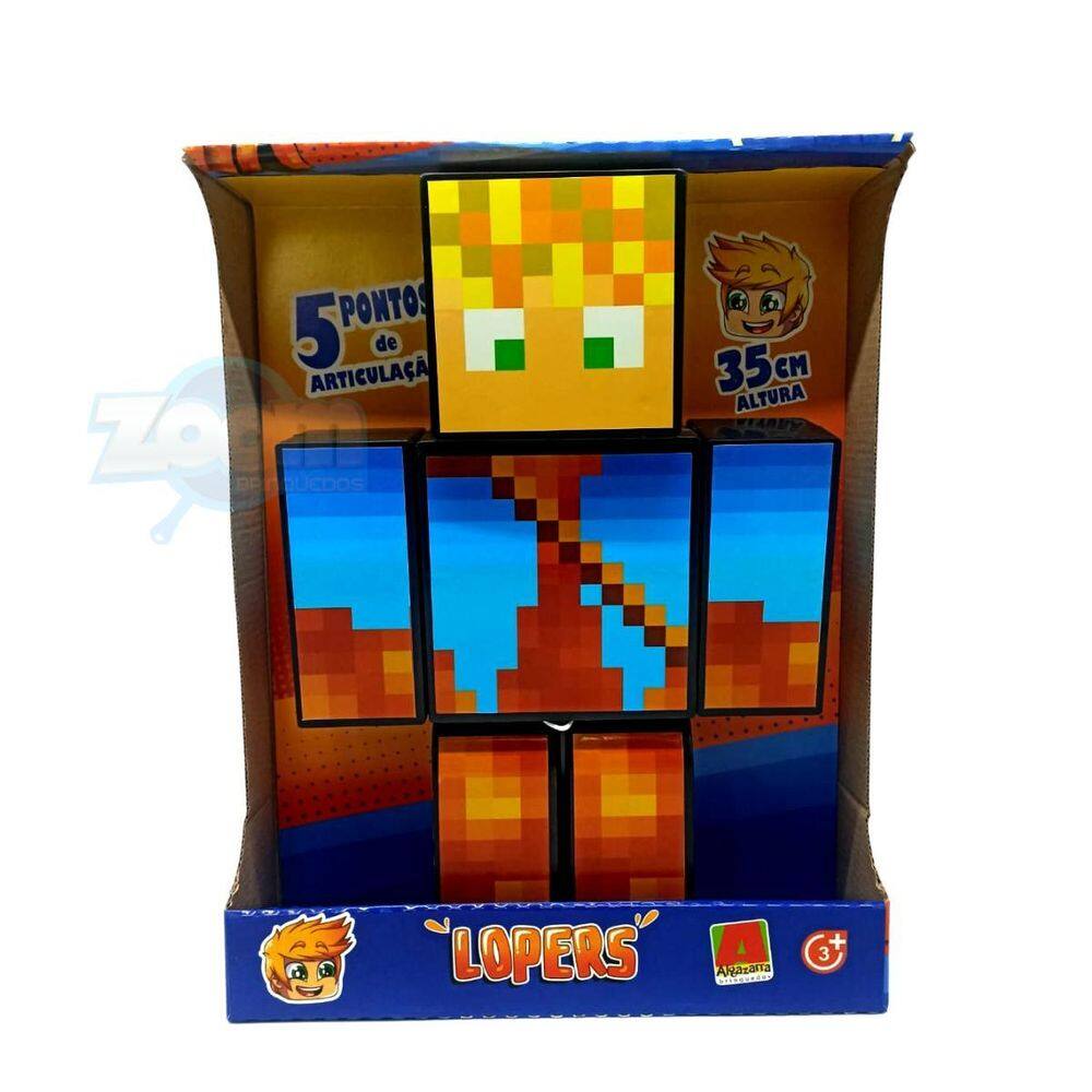 Boneco Lopers Youtuber Minecraft - 25Cm