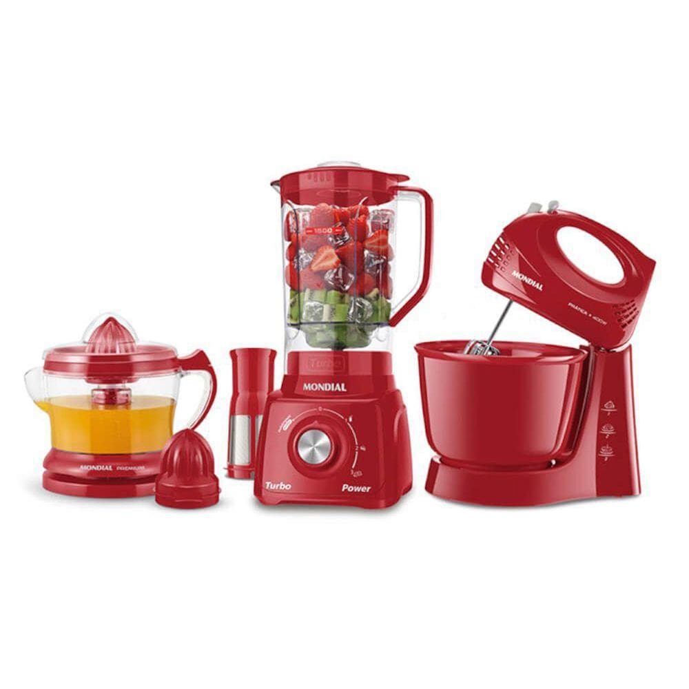 Liquidificador + Batedeira + Espremedor Kt-105R 110V Mondial
