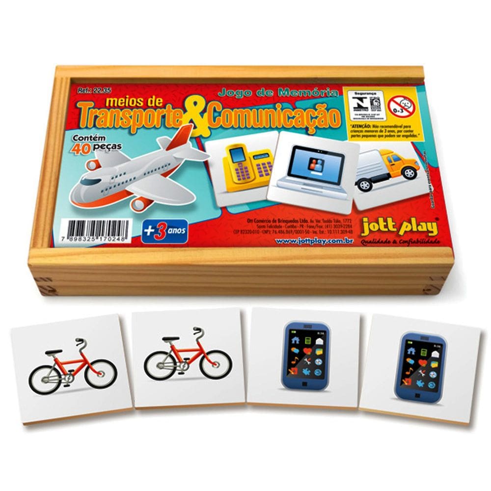 Jogo de memória - Transportes e Comunicação 40 peças
