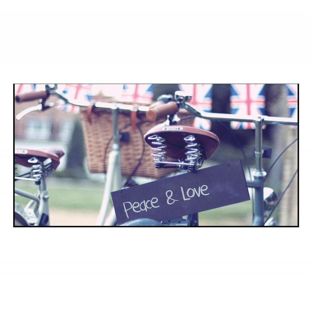 Quadro Decorativo Barcelona Peace Love Bike 50X100 Cm