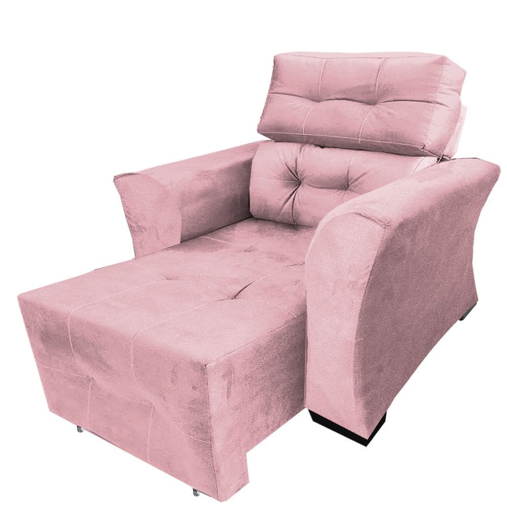 Poltrona Do Papai Reclinável Retrátil Amamentação Grécia Rosa