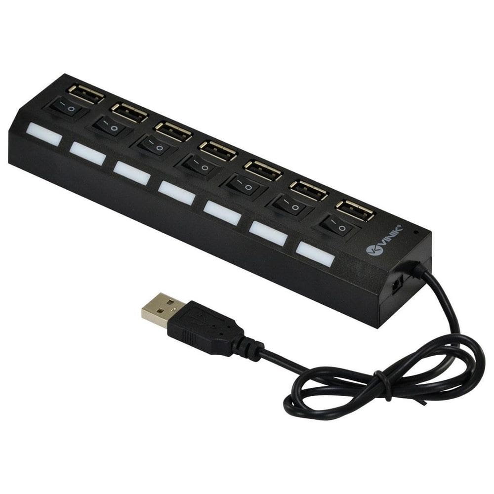 Hub USB 2.0 7 Portas Ativas com Interruptor - 480 Mbps