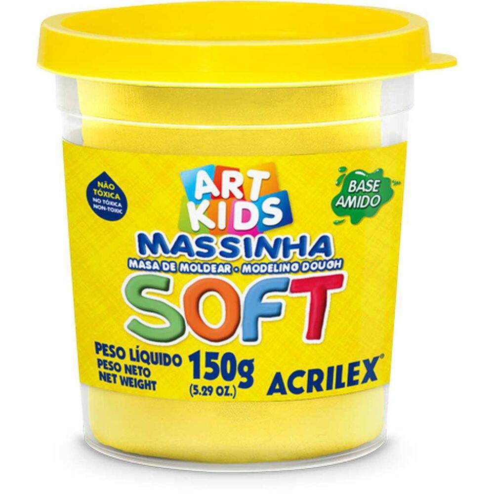 Massa Para Modelar Soft 150G Amarelo Limão Base De Amido