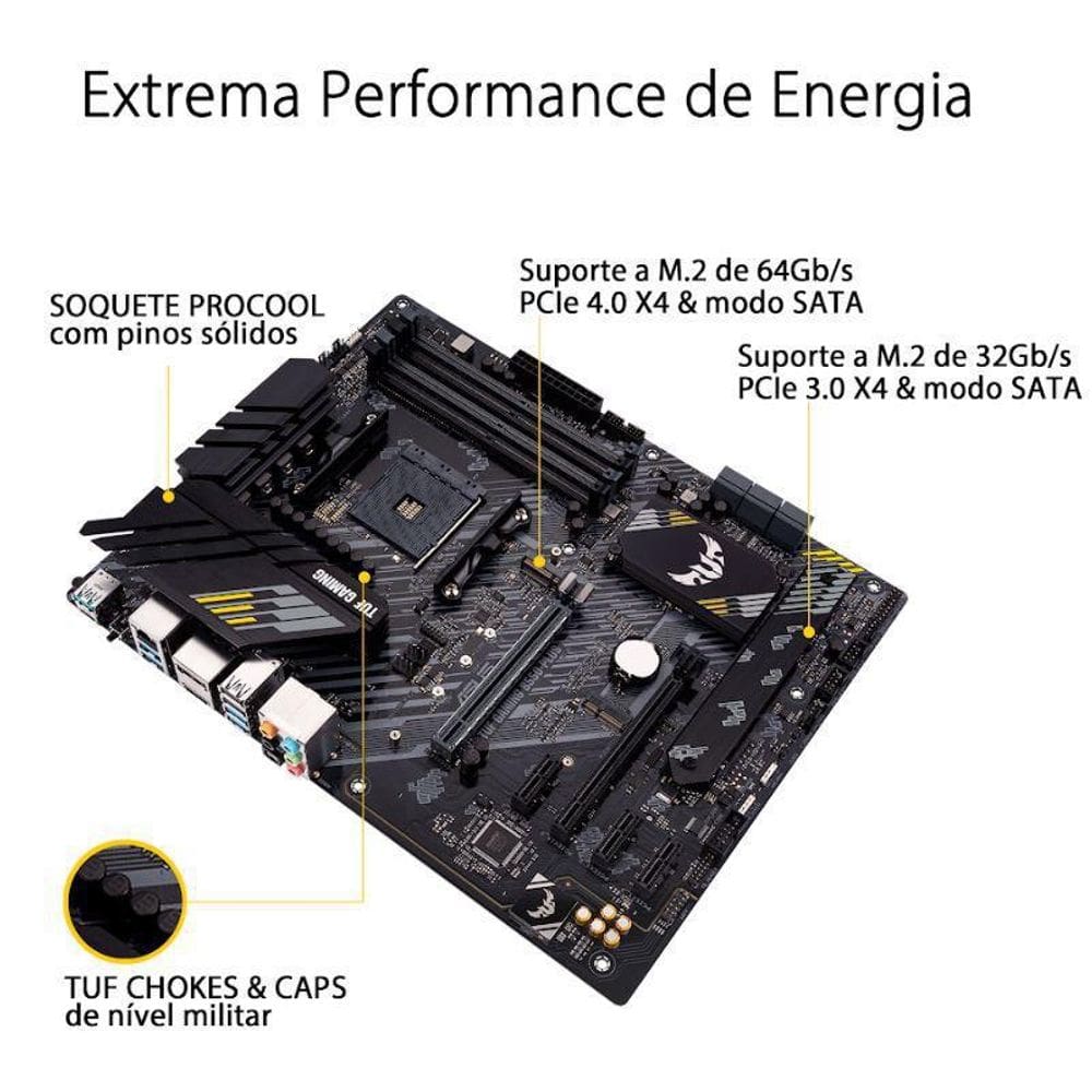 Placa Mãe Asus Tuf Gaming B550-Plus Amd Am4 Atx Ddr4