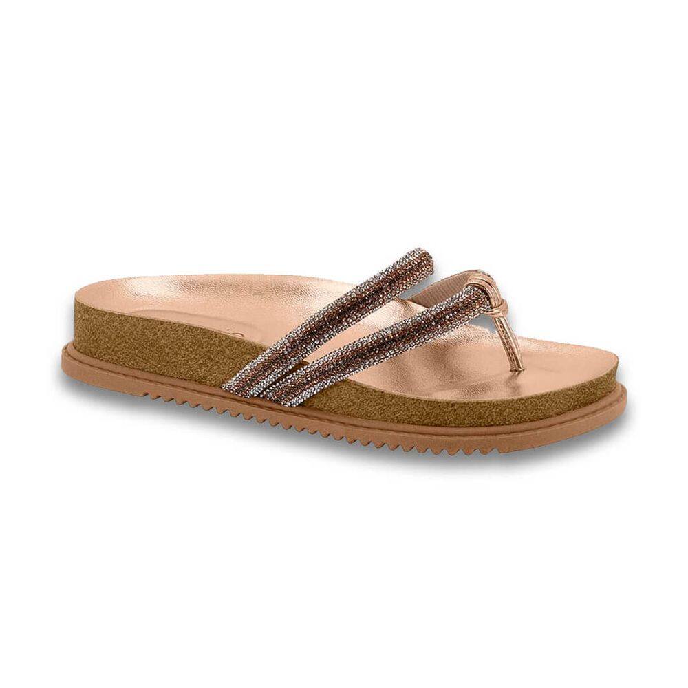 Sandália Feminina Beira Rio Flat Tira Strass