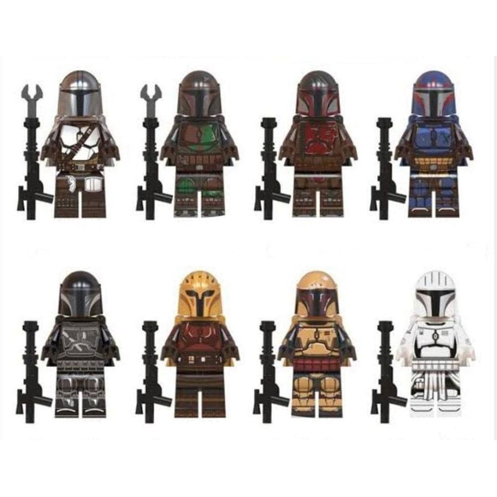 Super Kit 8 Soldados Bonecos Blocos De Montar Mandalorian