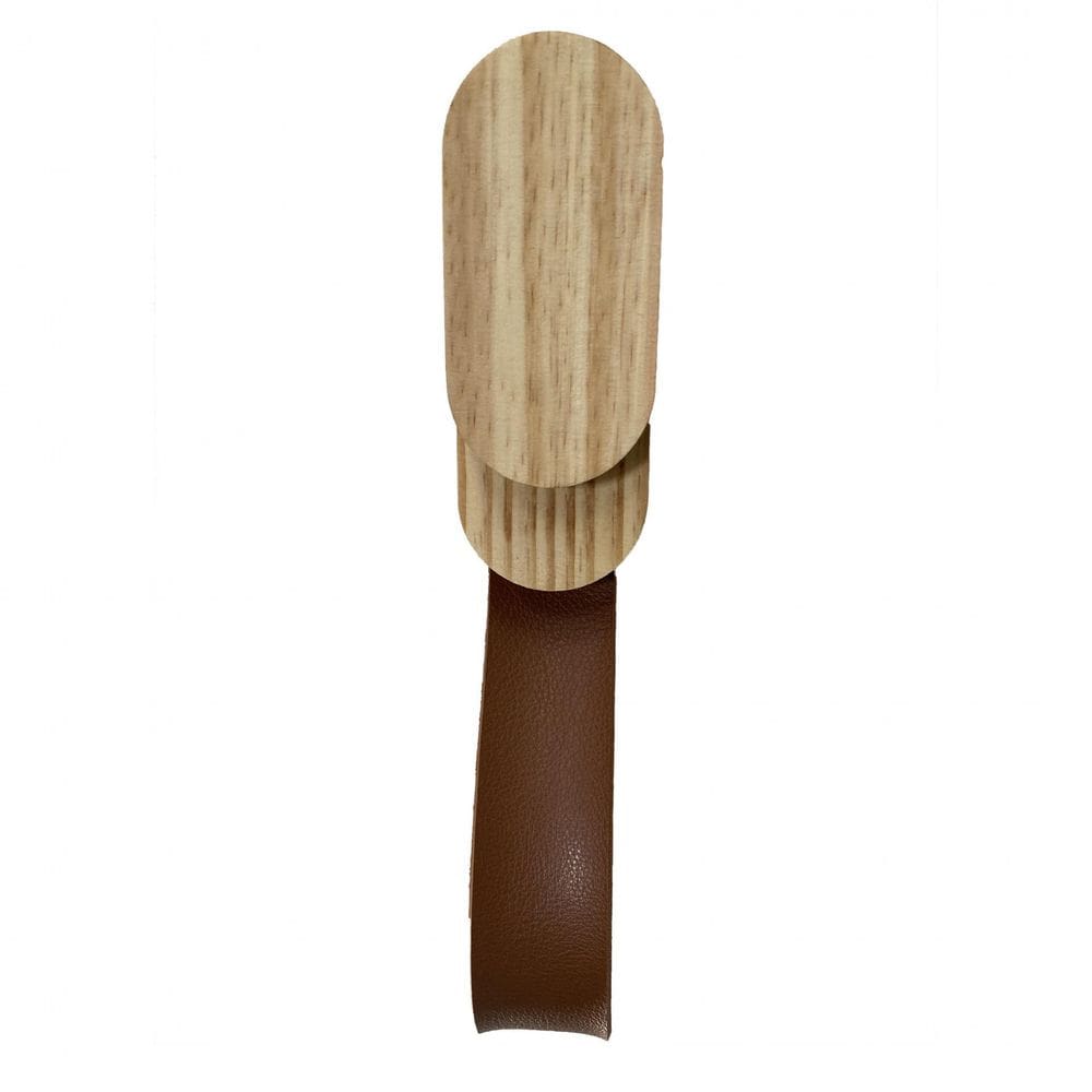 Gancho Pinus Oblongo Duplo Com Courino Caramelo