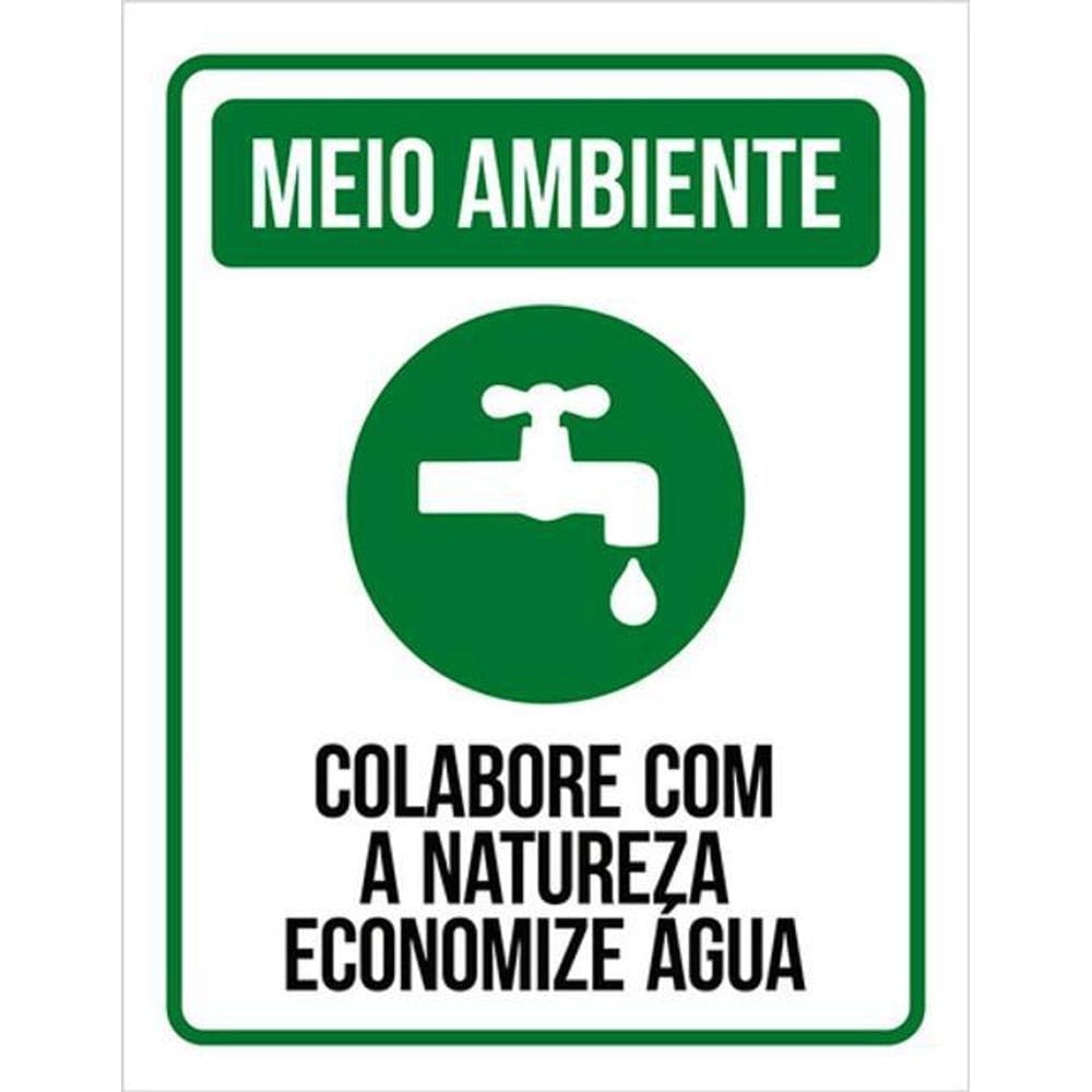 Kit 3 Placas Meio Ambiente Colabore Natureza Água