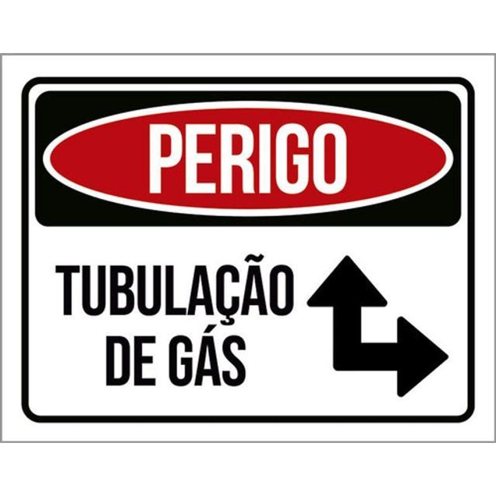 Kit 10 Placas Perigo Tubulação De Gás
