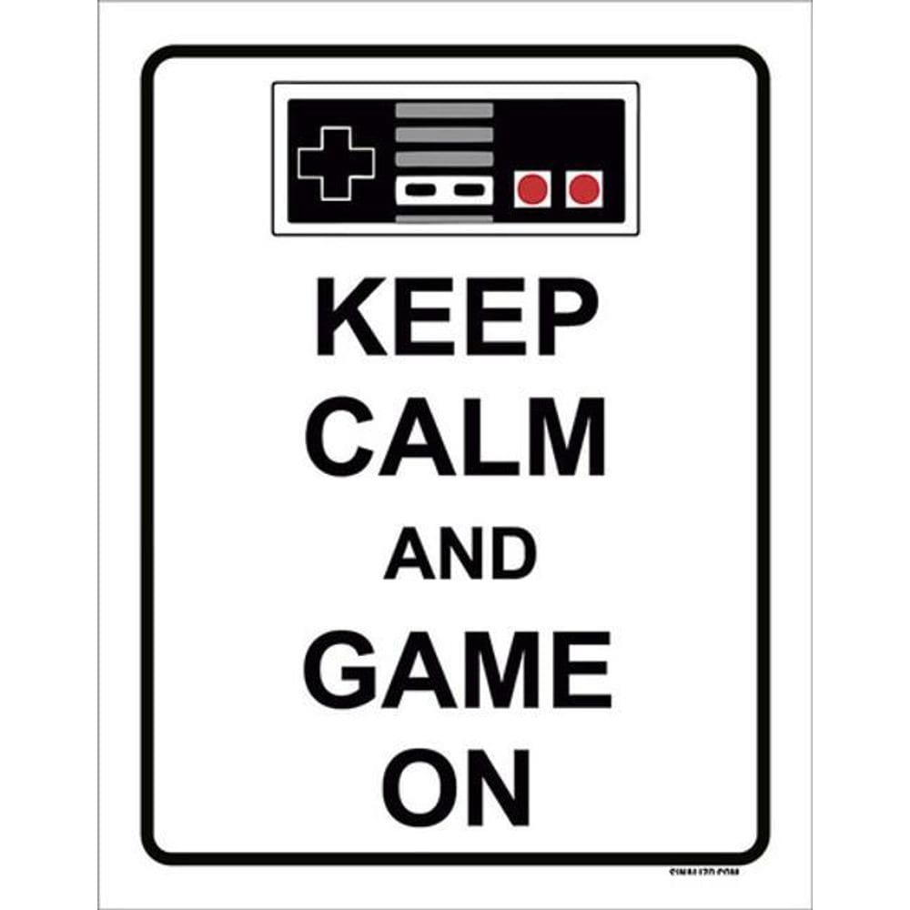 Kit 5 Placas Keep Calm And Game On 36X46