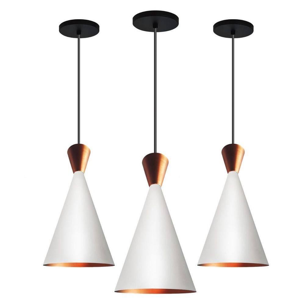 Kit 3 Lustres Pendentes Tom Dixon Branco New City