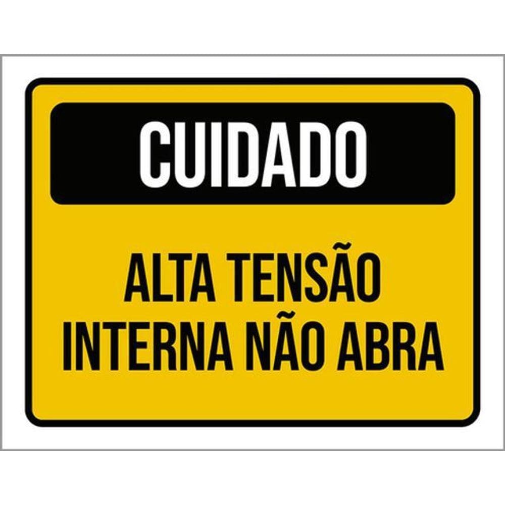 Kit 5 Placas Cuidado Alta Tensão Interna 36X46