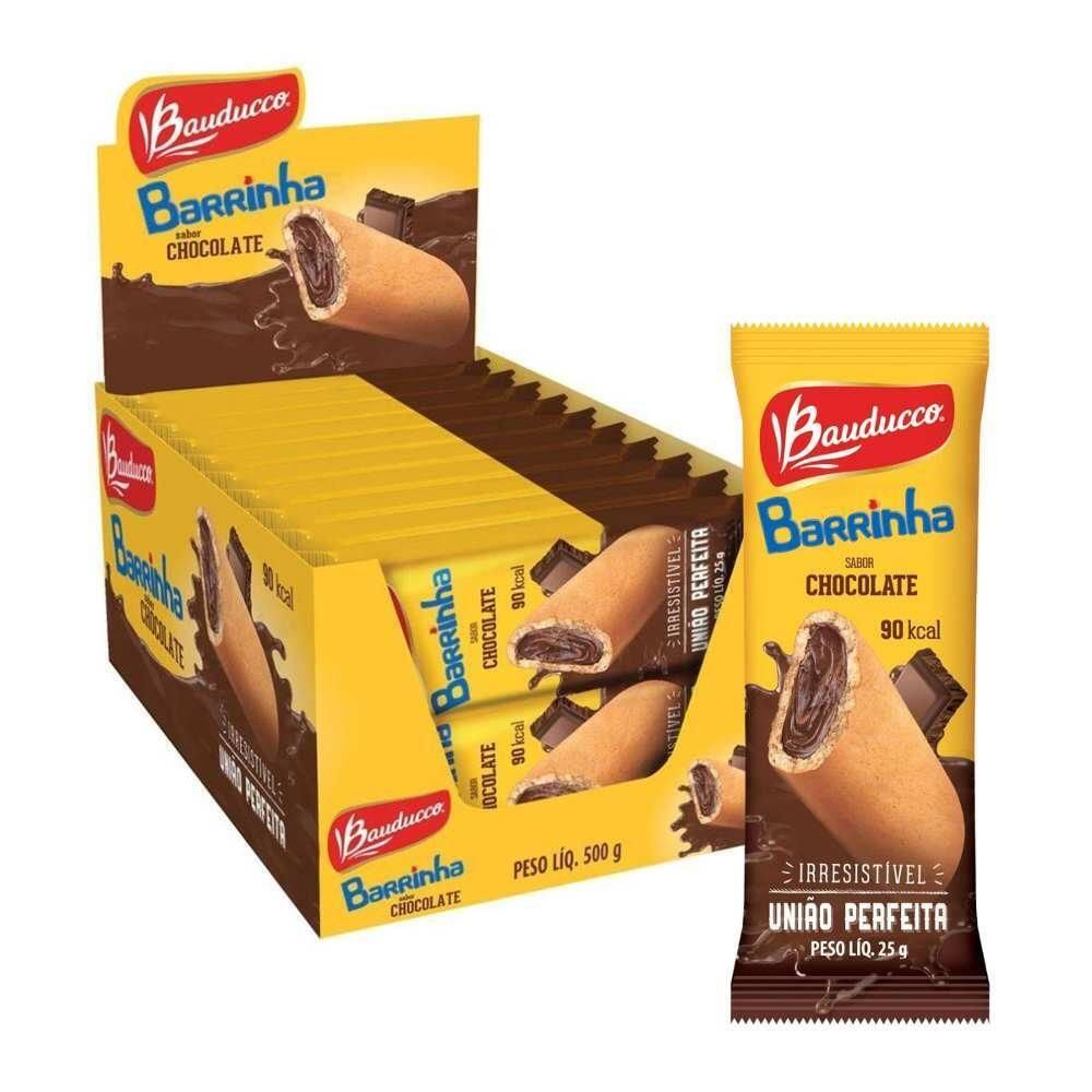 Barrinha Bauducco 20 Barrinhas Recheio Chocolate 25G