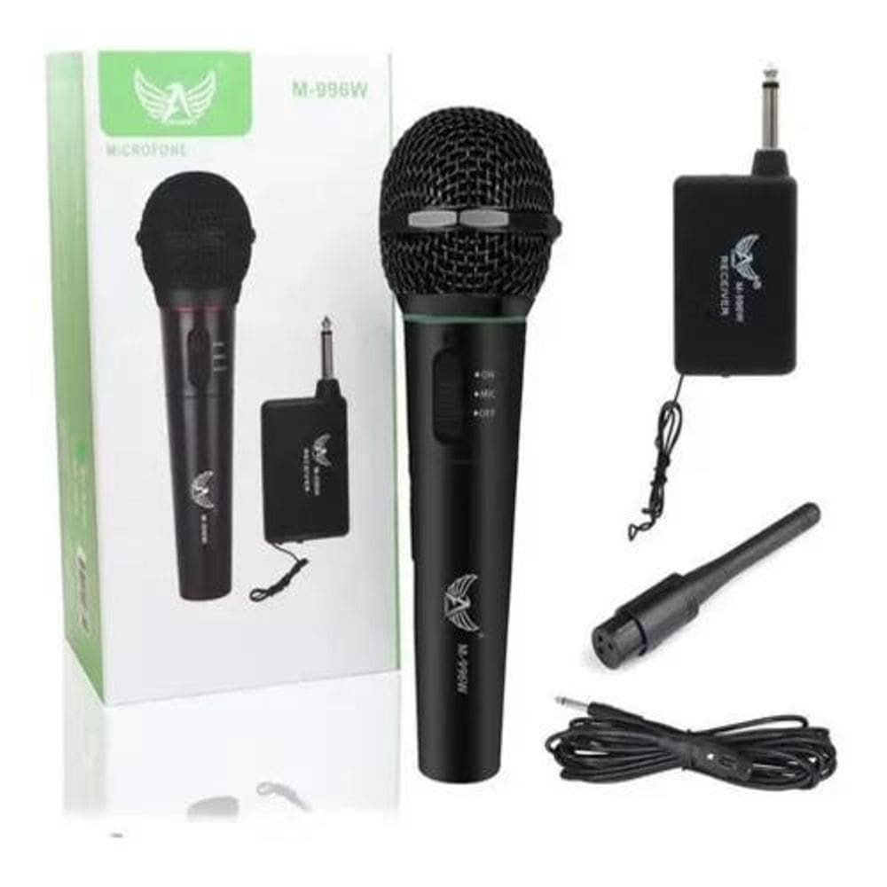 Microfone Wireless Sem Fio Com Adaptador P10 M-996W