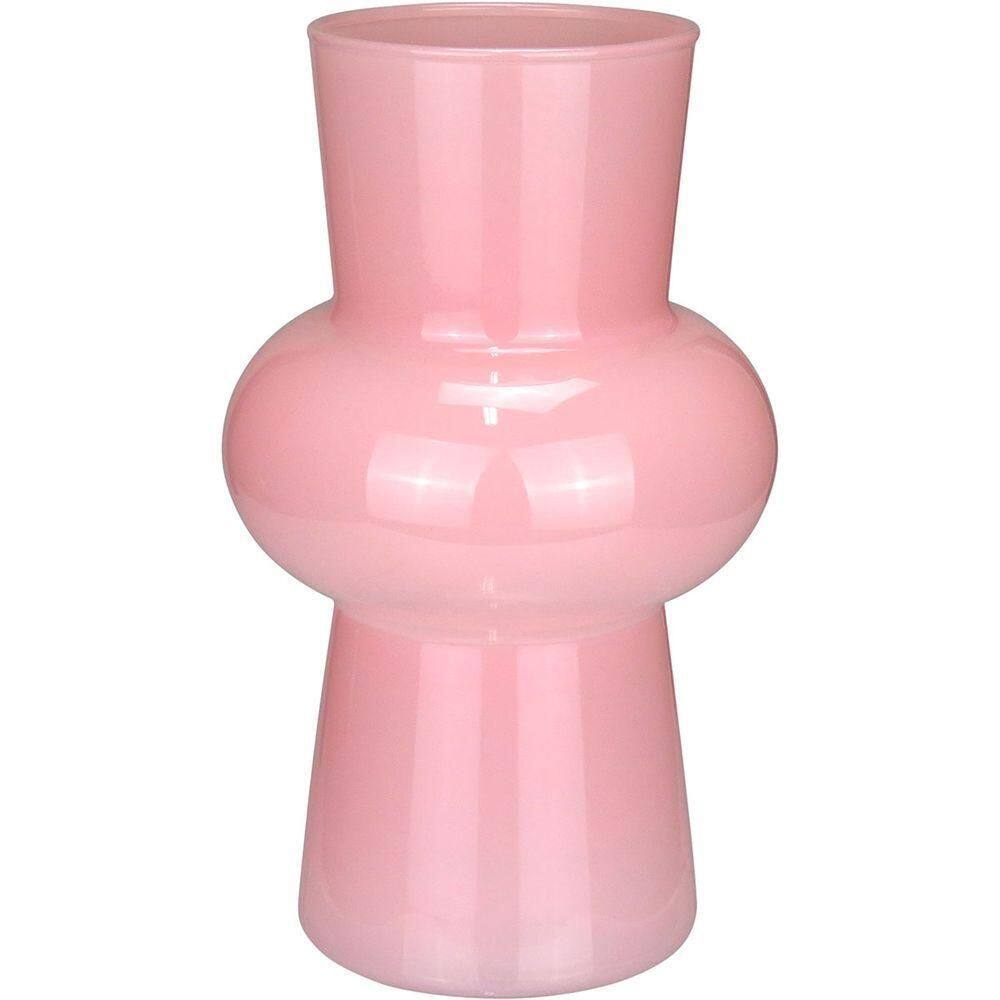 Vaso Decorativo Enfeite Casa Eclipse Home&co Leitoso Vidro 20x12x12cm Rosa