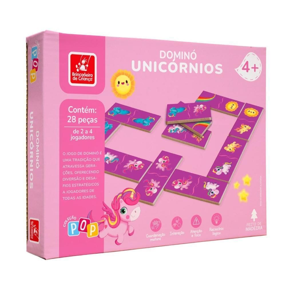 Jogo Dominó Unicórnios - Brincadeira De Criança