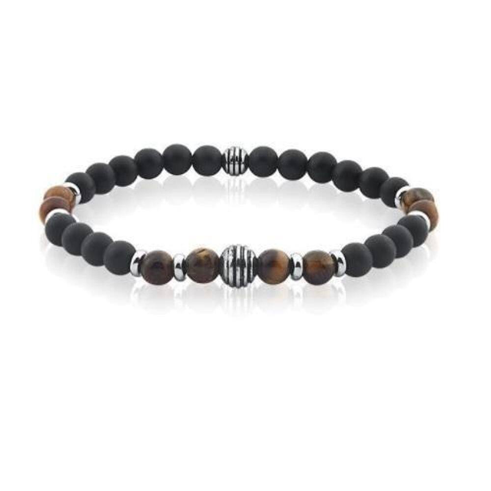 Pulseira Masculina Pedras Negras