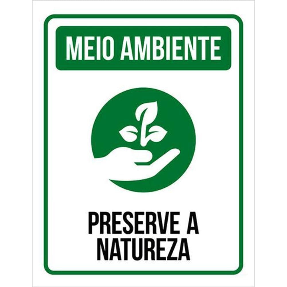 Kit 5 Placas Meio Ambiente Preserva A Natureza