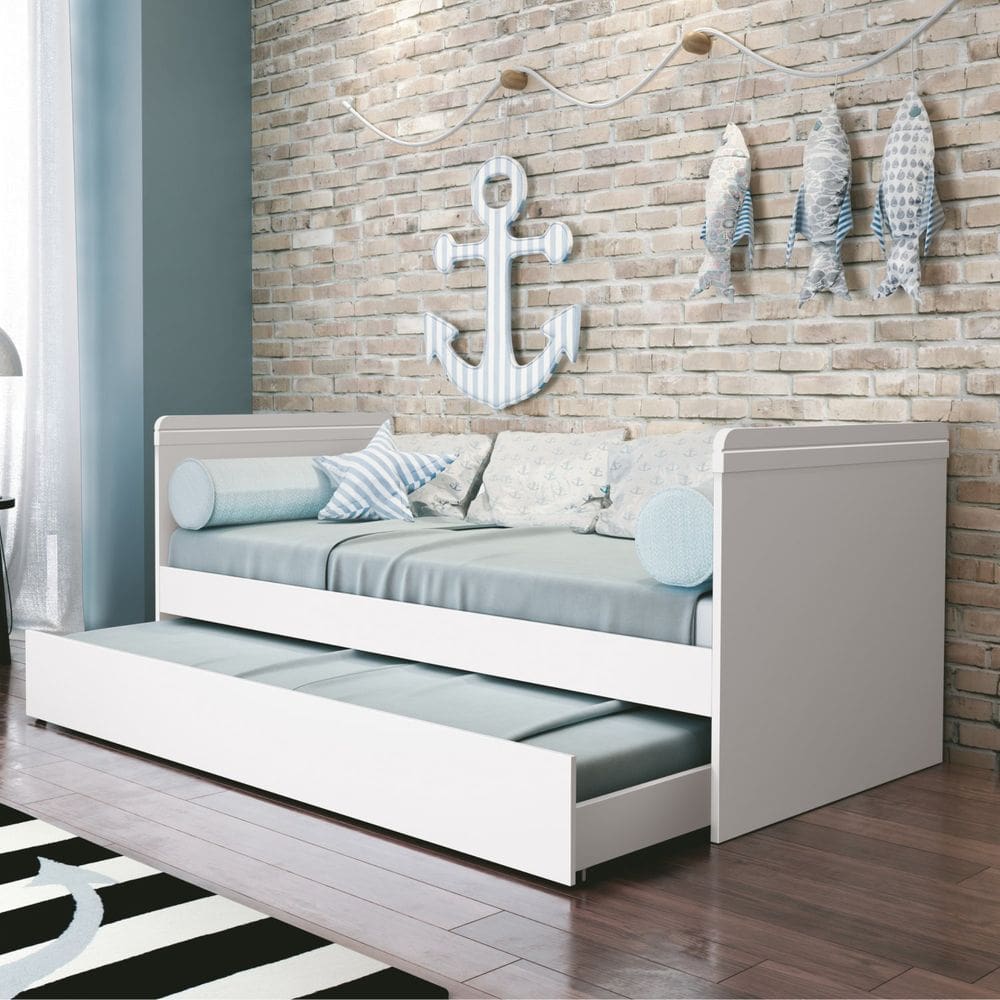 Bicama Solteiro para Quarto Infantil Nuth Branco Fosco