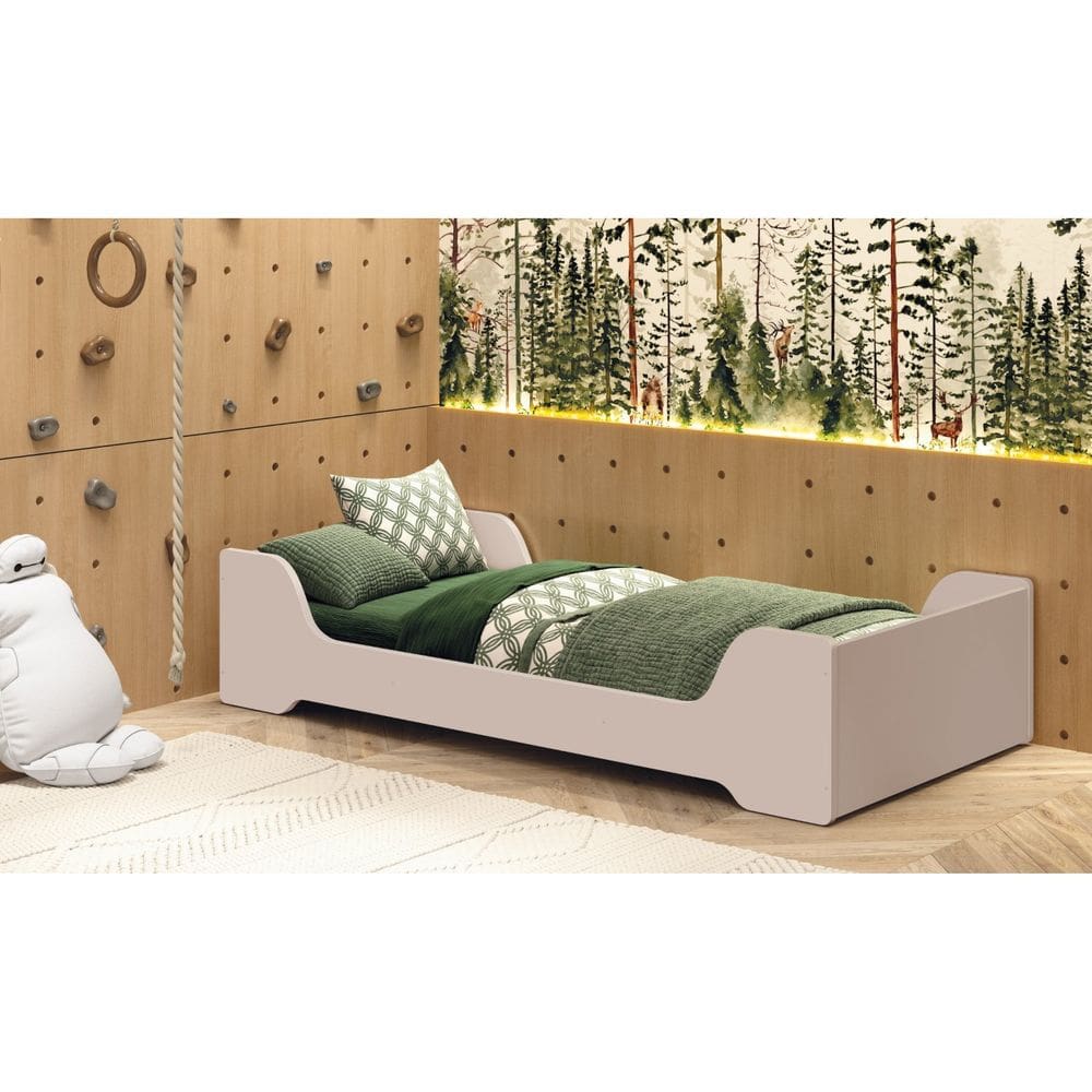 Cama Infantil Evolutiva Solteiro Zaki Rosa fosco