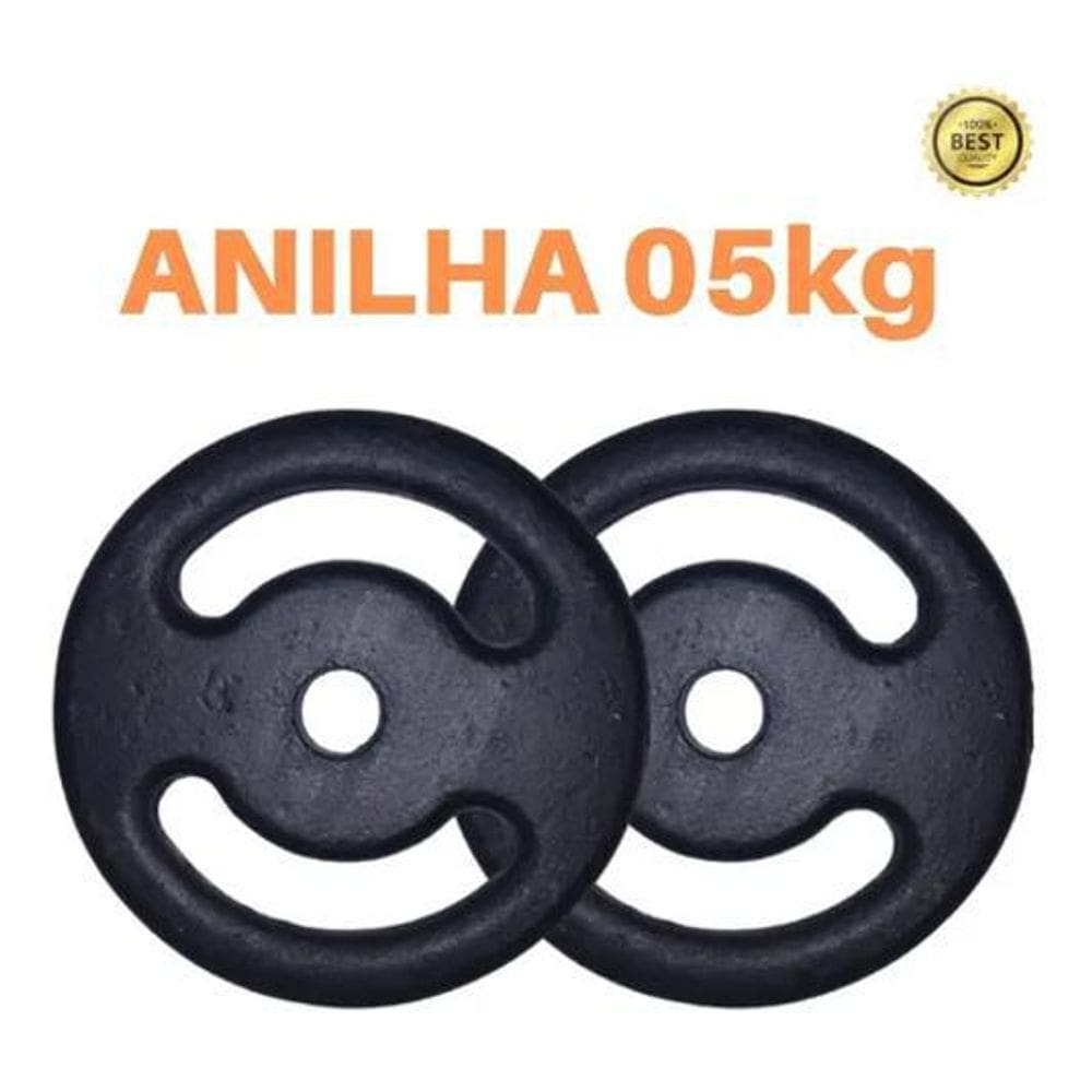 Kit 2 X Anilhas Super Premium De 5Kg Ferro Pintada