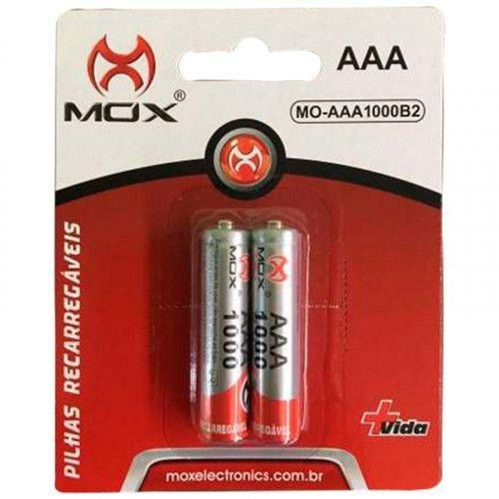 Pilha Recarregável Ni-Mh Aaa-1000 Mah Blister 2 Unidades
