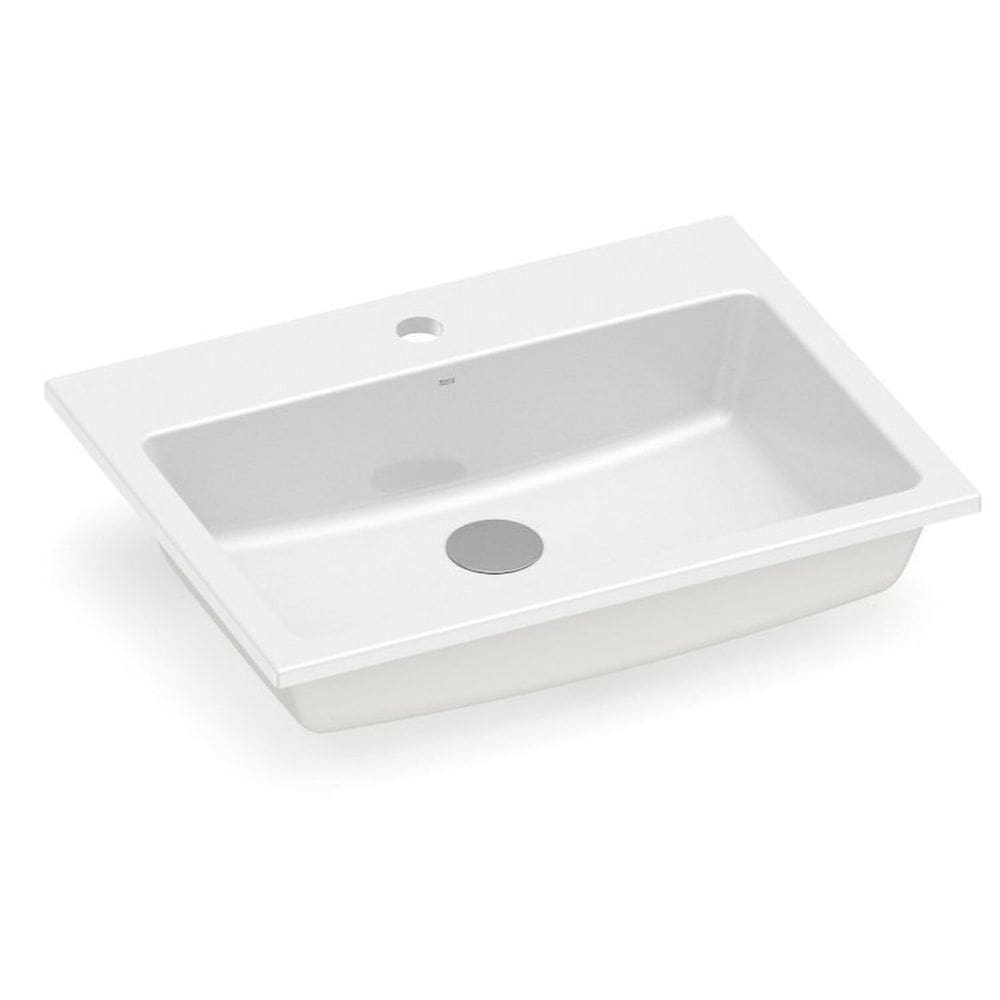 Kit 3 Cubas de Sobrepor com Mesa 55x42cm Optica Pq55 Roca Branco