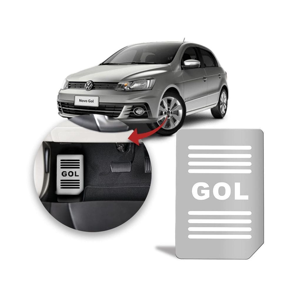 Descanso De Pé Volkswagen Gol 08/21 Aço Escovado Prata