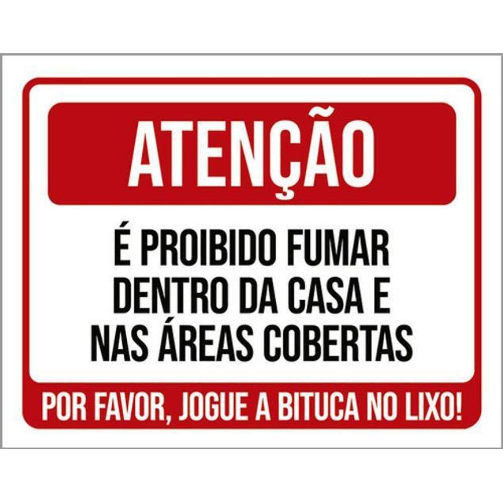 Kit 3 Placas Atenção Proibido Fumar Dentro Da Casa