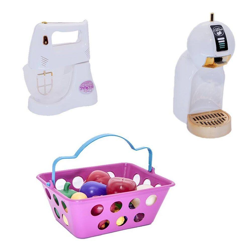 Kit Cozinha Menina Infantil Brinquedo Batedeira 15Peças
