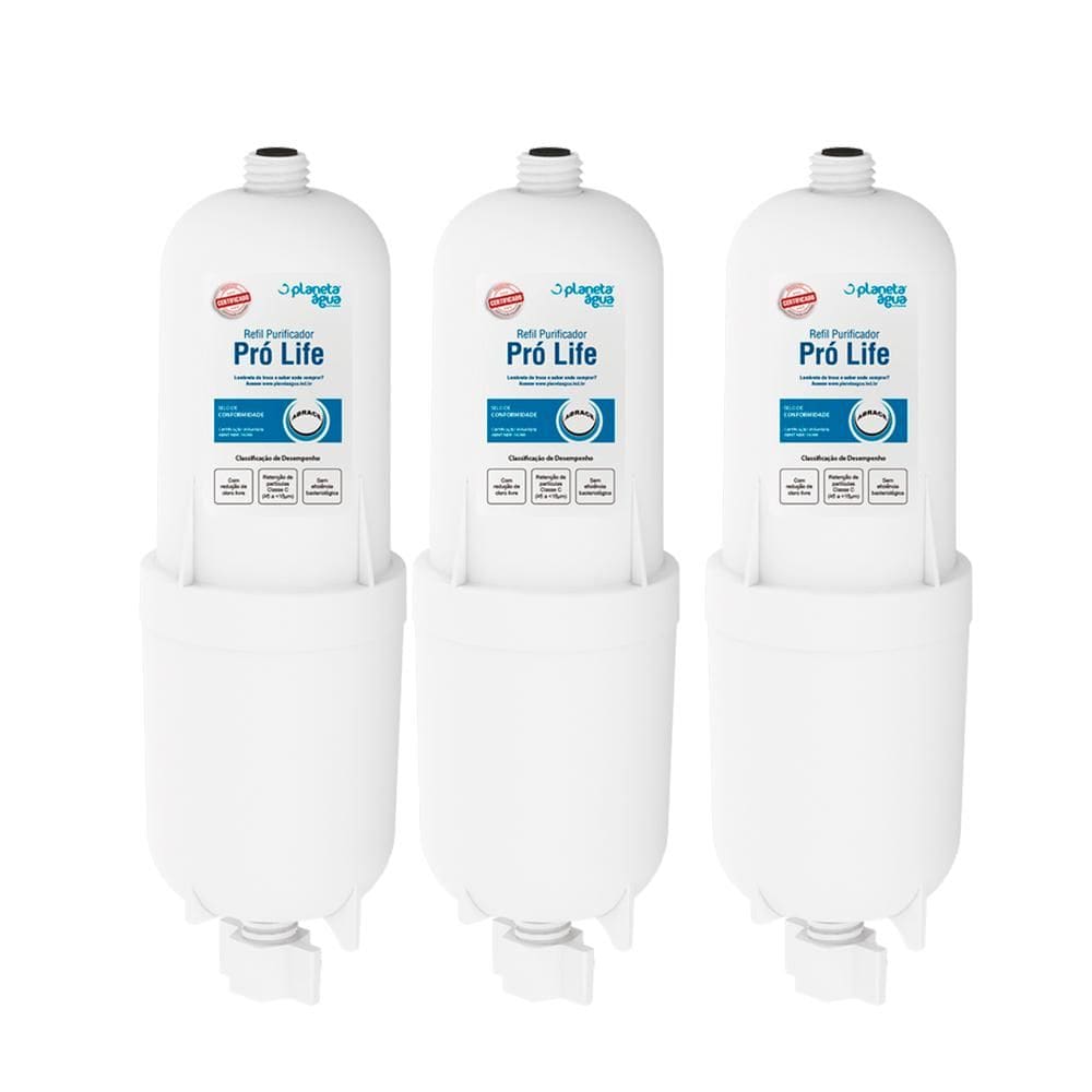 Kit com 3 Refis Purificador de Água Pró Life