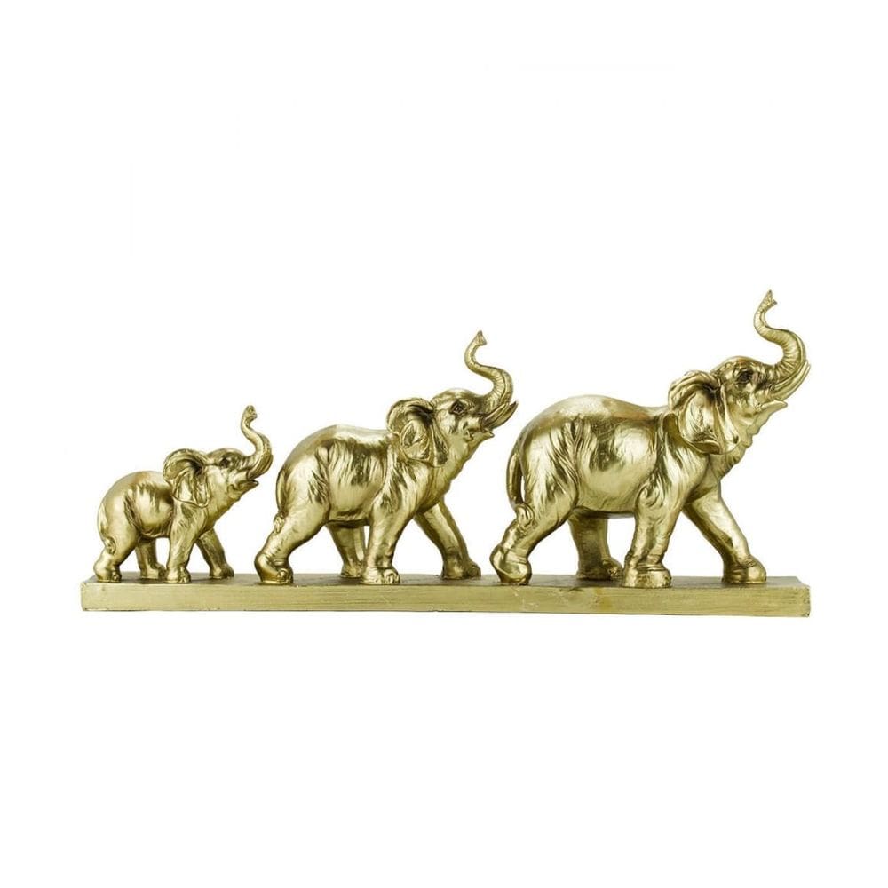 Elefante Dourado Crescendo 47Cm - Resina Animais