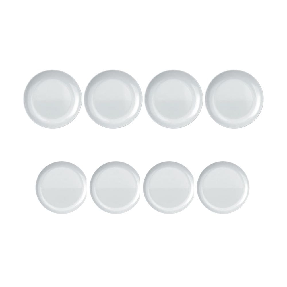 Jogo De Prato Raso + Prato De Sobremesa Branco Blanc Kit C/8
