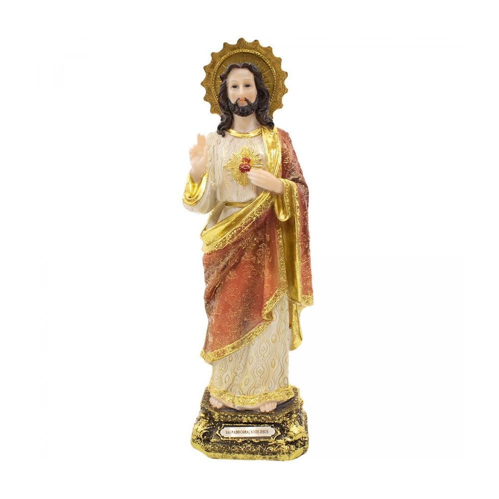 Sagrada Coração De Jesus Enfeite Resina 30 Cm