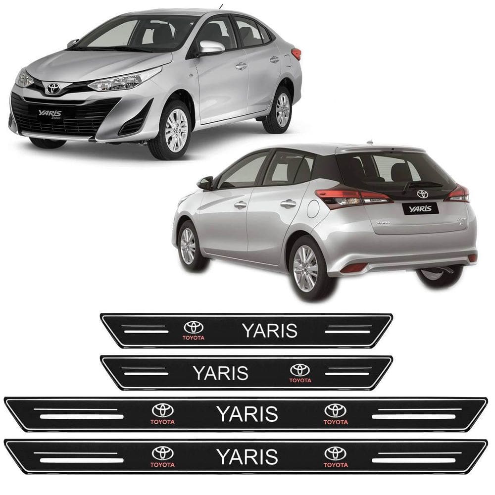 Soleira Platinum Toyota Yaris 2018 A 2020 4 Peças Preto