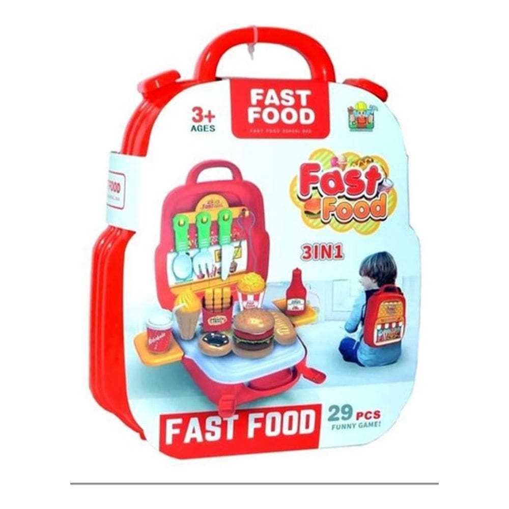 Maleta Fast Food 3 Em 1 Toy King - Ifood - 29 Peças