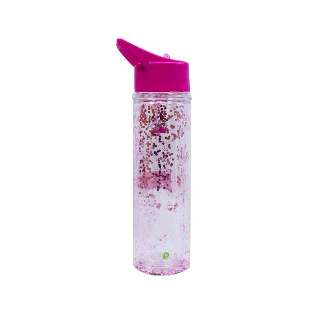 Garrafa Pink Glíter Brilho 600 ml Projeto Kiwi
