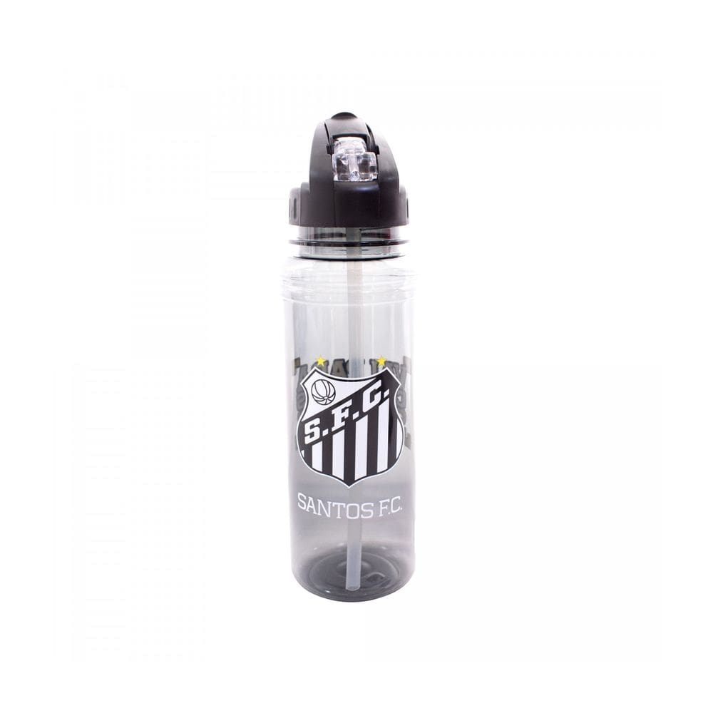 Garrafa Squeeze com Canudo Retrátil 700ml Santos FC