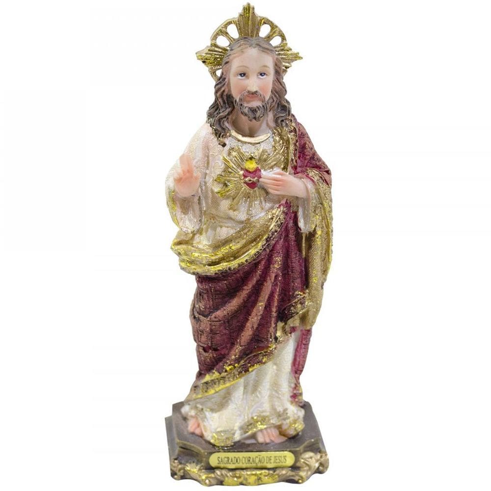 Sagrado Coração De Jesus 14Cm - Enfeite Resina
