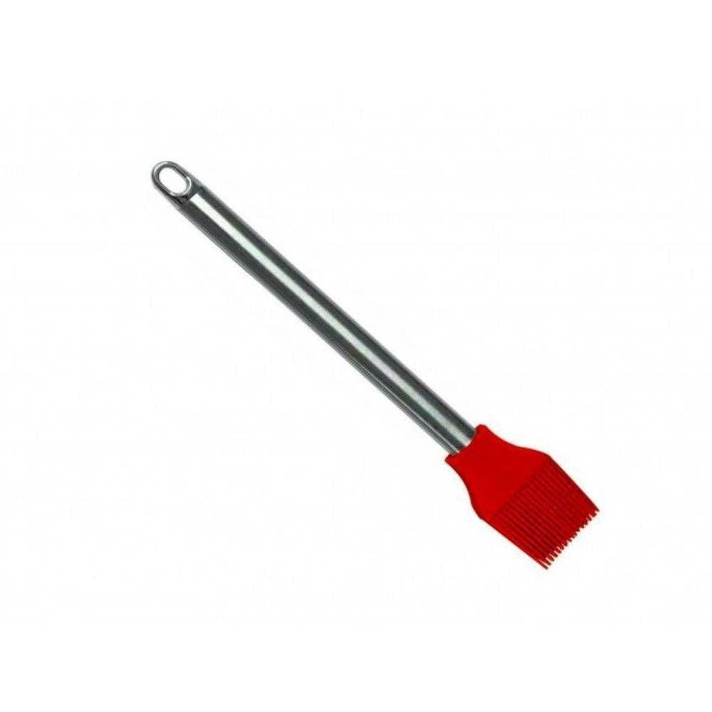 Pincel Culinário De Silicone Cabo Inox Vermelho Mimo