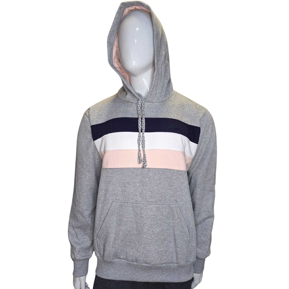 Moletom Masculino da Gangster  cinza com listras Azul, Branco e Rosa