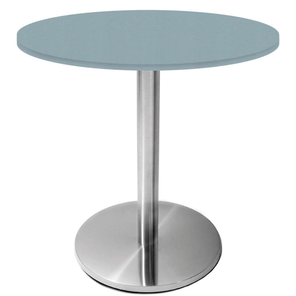 Mesa Beta Inox 75 cm (Altura) Disco Redondo Tampo MDP Redondo 80 cm (Larg) x 2,50 cm (Alt) Cinza