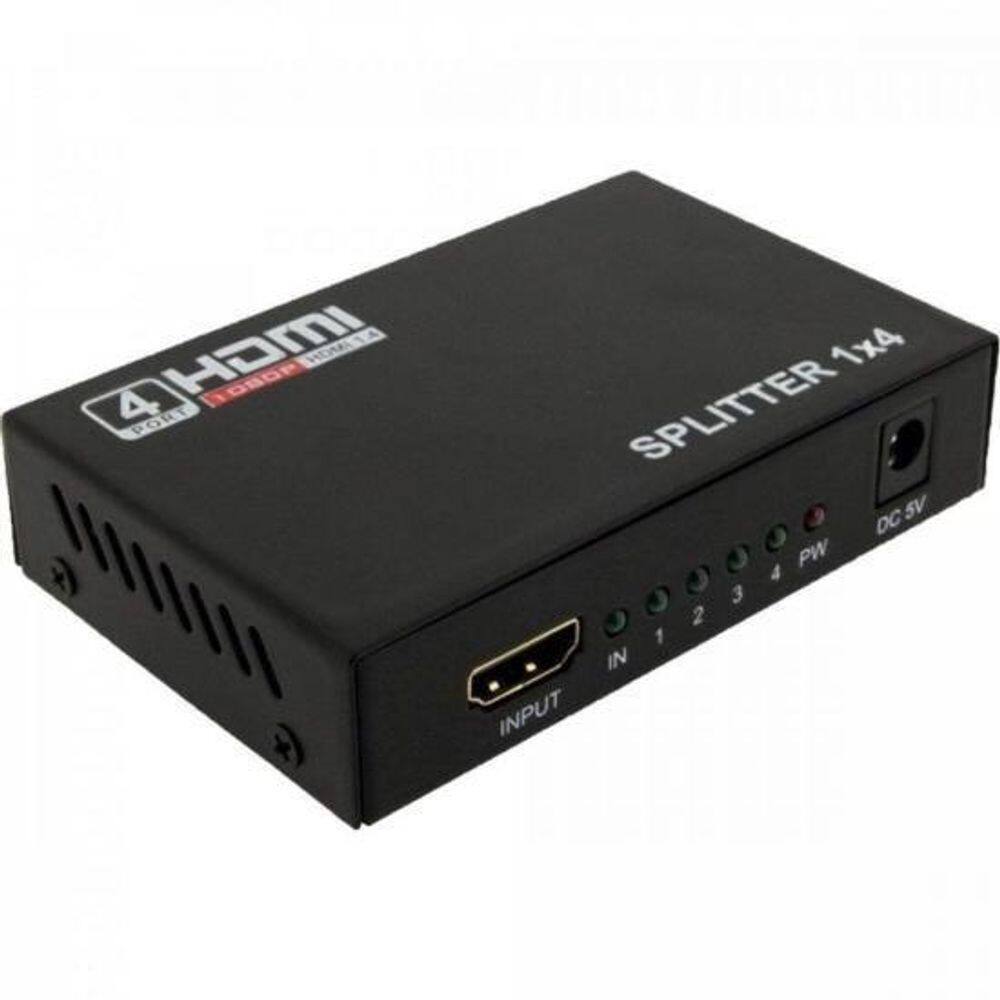 Divisor Hdmi 1 Entrada X 4 Saidas Preto Storm