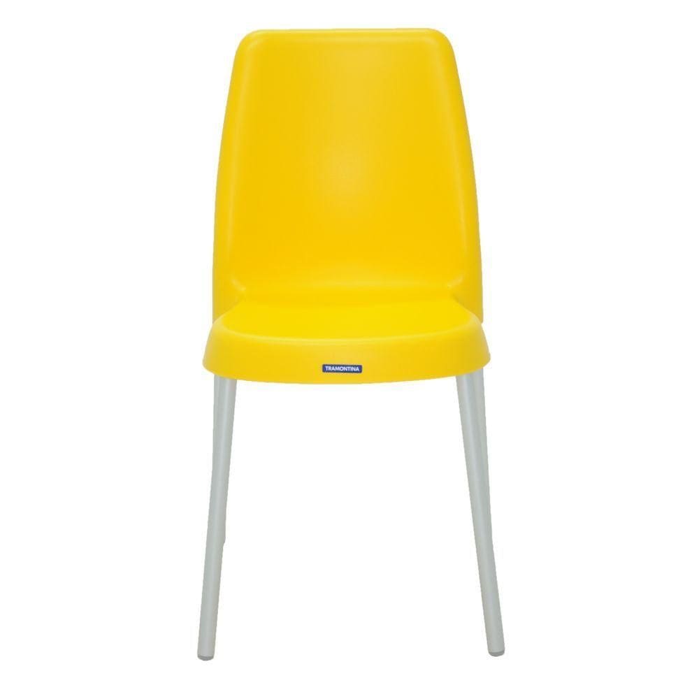 Cadeira Tramontina Vanda Summa Em Polipropileno Amarelo Com Pernas De Aluminio