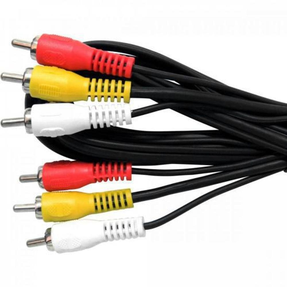 Cabo 3Rca X 3Rca Com 1 Coaxial 1,8M Cbrc0001 Storm - 10 un
