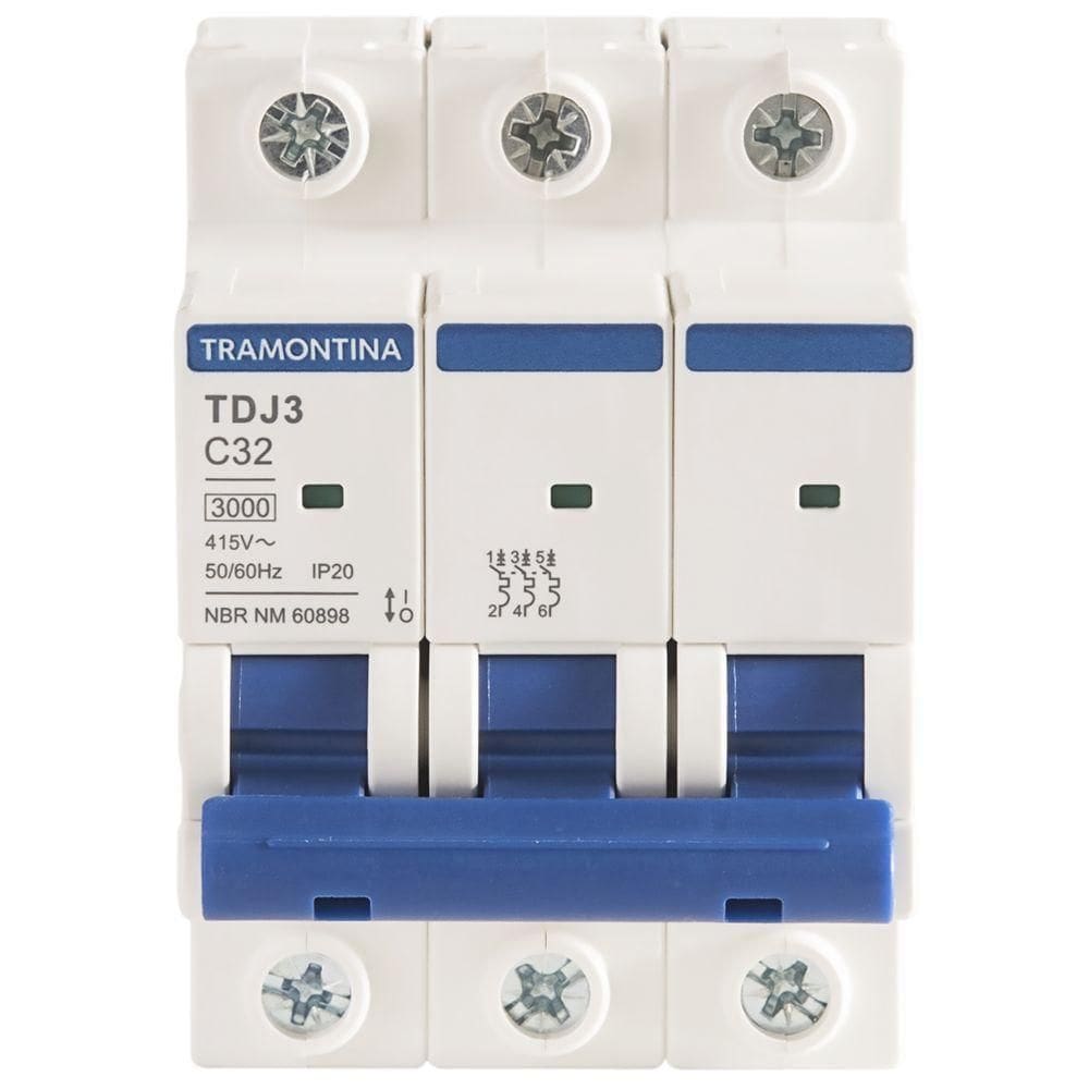 Minidisjuntor Tdj3ka 3 P 32 A Curva C Tramontina