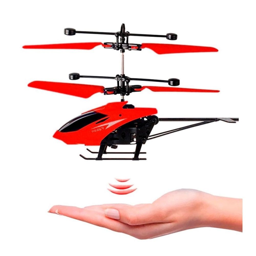 Helicóptero de Brinquedo com Sensor Recarregável Vermelho