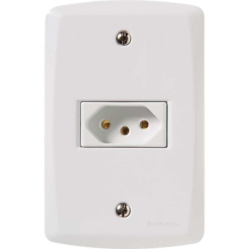 Conjunto 4x2 Com 1 Tomada 2p T 10 A 250 V Tramontina Lux2 Branco 120 Unidades