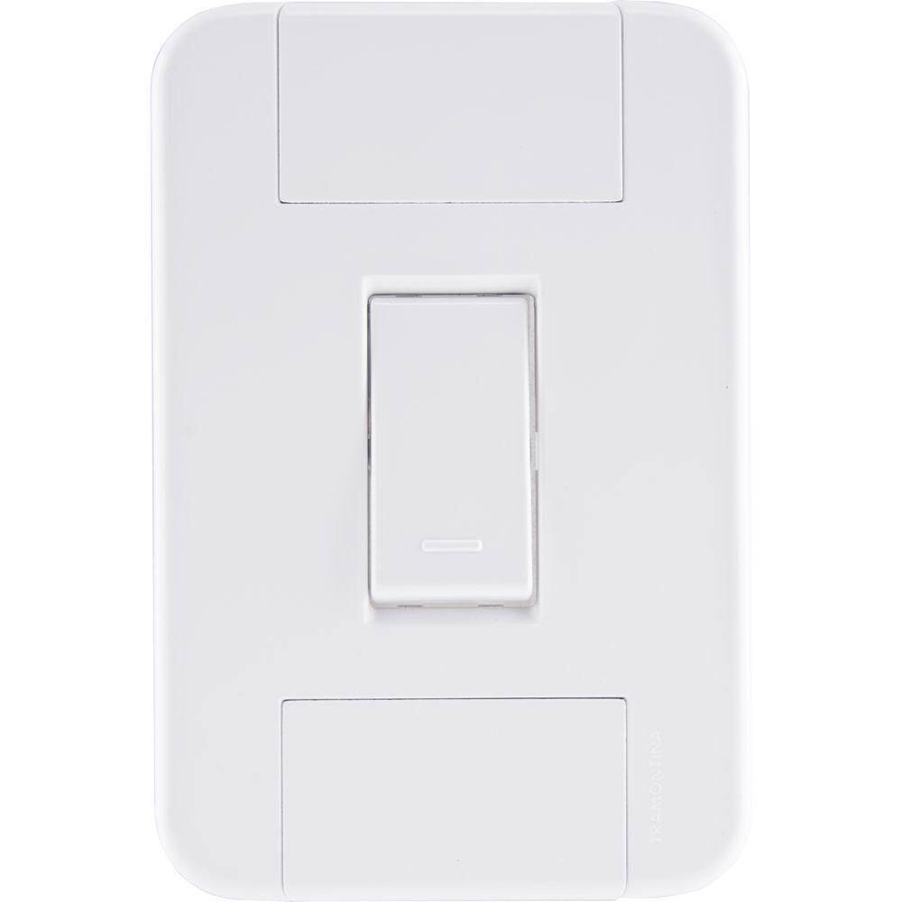 Conjunto 4x2 Com 1 Interruptor Simples 10 A 250 V Tramontina Tablet Branco