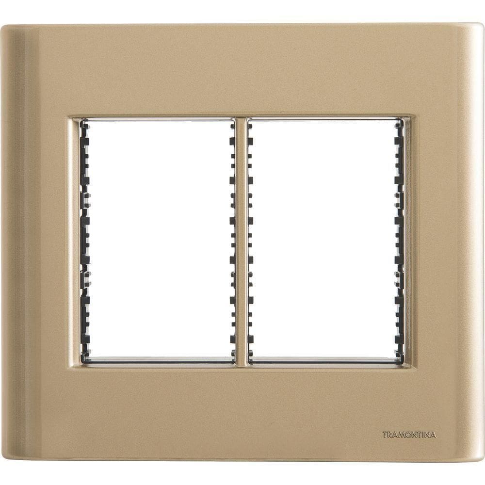 Placa 6 Postos 4x4 Tramontina Giz Ouro Metalizado Com Suporte